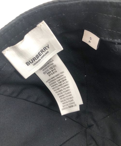 BURBERRY LONDON（バーバリーロンドン）BURBERRY LONDON (バーバリー ロンドン) ホースフェリープリントキャップ ブラック×ホワイトの古着・服飾アイテム
