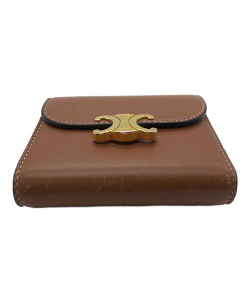 CELINE（セリーヌ）CELINE (セリーヌ) スモールフラップウォレット トリオンフ ブラウンの古着・服飾アイテム