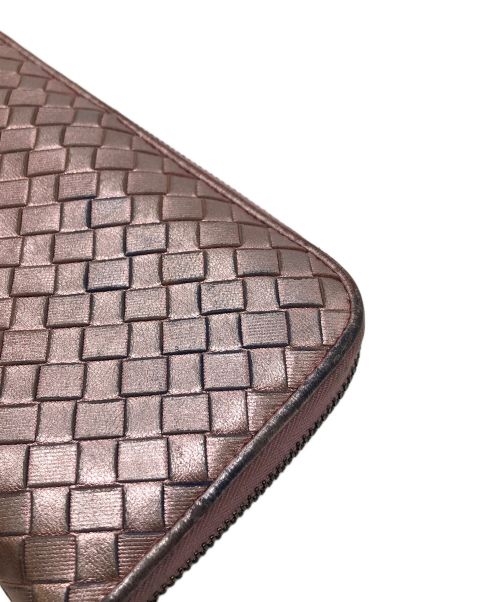 BOTTEGA VENETA（ボッテガベネタ）BOTTEGA VENETA (ボッテガベネタ) ラウンドファスナーウォレット イントレチャート ピンクの古着・服飾アイテム