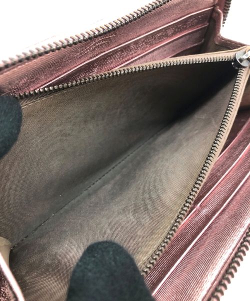 BOTTEGA VENETA（ボッテガベネタ）BOTTEGA VENETA (ボッテガベネタ) ラウンドファスナーウォレット イントレチャート ピンクの古着・服飾アイテム