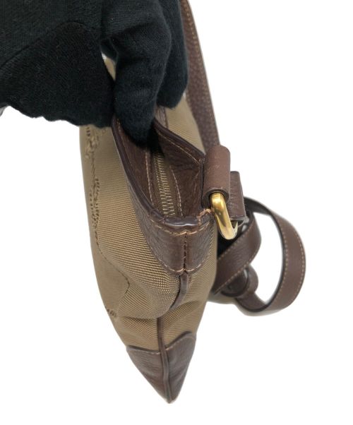 PRADA（プラダ）PRADA (プラダ) ジャガードショルダーバッグ ブラウン×ベージュの古着・服飾アイテム