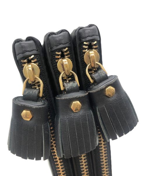 ANYA HINDMARCH（アニヤ・ハインドマーチ）ANYA HINDMARCH (アニヤハインドマーチ) ウォレットポーチ ブラックの古着・服飾アイテム