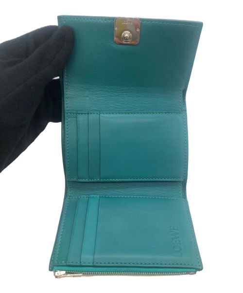 LOEWE（ロエベ）LOEWE (ロエベ) アナグラムトライフォードウォレット グリーンの古着・服飾アイテム