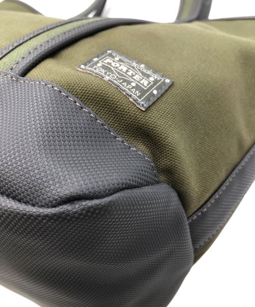 PORTER GIRL（ポーターガール）PORTER GIRL (ポーターガール) キャンバストートバッグ カーキ×グレーの古着・服飾アイテム