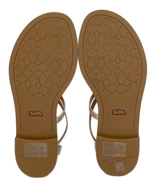 COACH（コーチ）COACH (コーチ) LYDIA MTLE SANDAL ブラウン×ゴールド サイズ:US8B 未使用品の古着・服飾アイテム