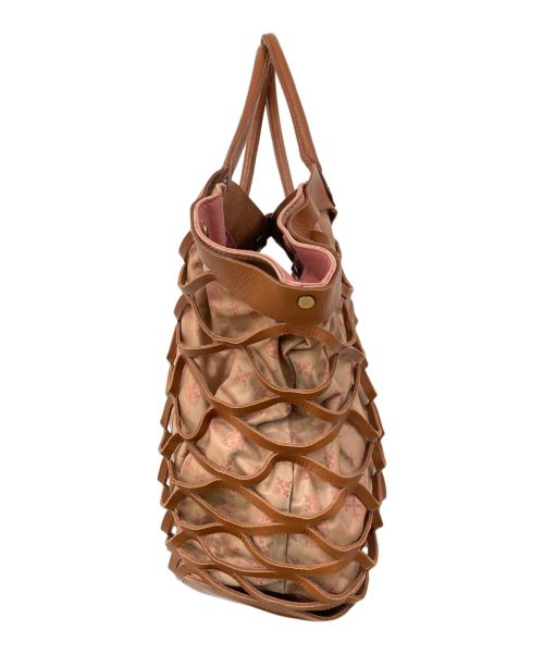 russet（ラシット）russet (ラシット) 異素材コンビバッグ ブラウン×ベージュ×ピンクの古着・服飾アイテム