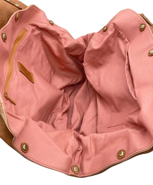 russet（ラシット）russet (ラシット) 異素材コンビバッグ ブラウン×ベージュ×ピンクの古着・服飾アイテム