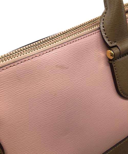 LAUREN RALPH LAUREN（ローレンラルフローレン）LAUREN RALPH LAUREN (ローレンラルフローレン) 2WAYバッグ ピンク×ブラウンの古着・服飾アイテム