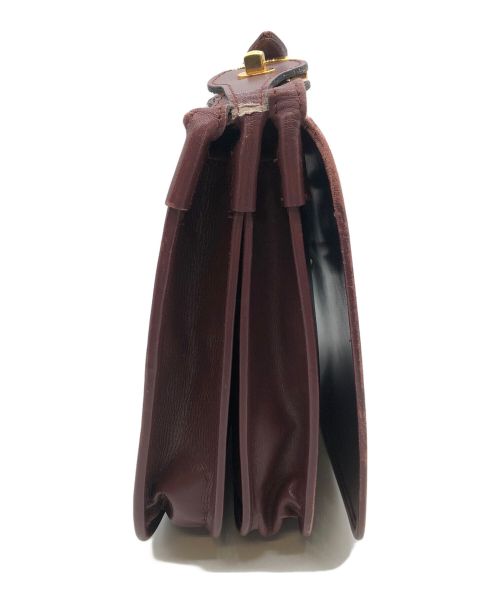 Cartier（カルティエ）Cartier (カルティエ) フラップショルダーバッグ ボルドーの古着・服飾アイテム