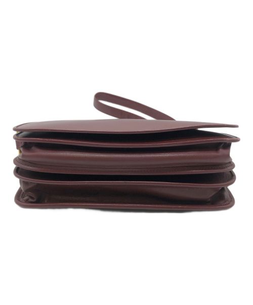 Cartier（カルティエ）Cartier (カルティエ) フラップショルダーバッグ ボルドーの古着・服飾アイテム