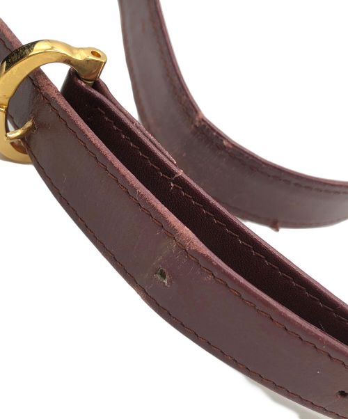 Cartier（カルティエ）Cartier (カルティエ) フラップショルダーバッグ ボルドーの古着・服飾アイテム