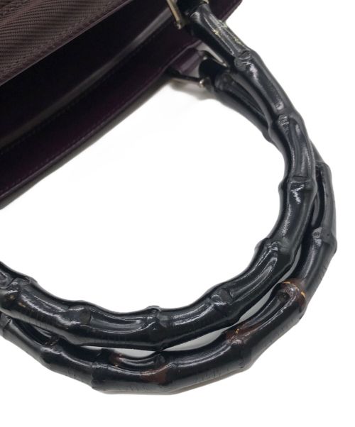 GUCCI（グッチ）GUCCI (グッチ) バンブー　トートバッグ パープルの古着・服飾アイテム