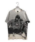 stussyステューシー）の古着「GANGSTARR　半袖カットソー」｜ブラック×ホワイト