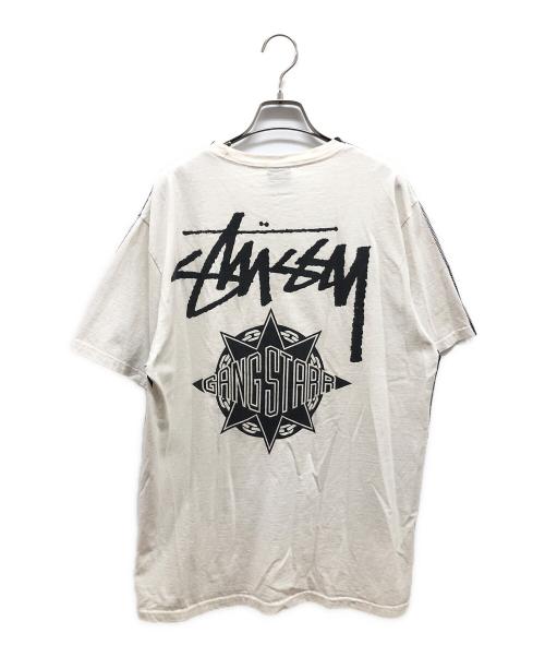 stussy（ステューシー）stussy (ステューシー) GANGSTARR　半袖カットソー ブラック×ホワイト サイズ:SIZE Mの古着・服飾アイテム