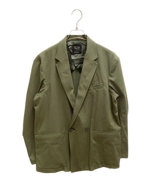 UNITED TOKYO（ユナイテッドトーキョー）UNITED TOKYO (ユナイテッドトーキョー) ストレッチツイルオーバーサイズダブルジャケット カーキ サイズ:SIZE 2の古着・服飾アイテム