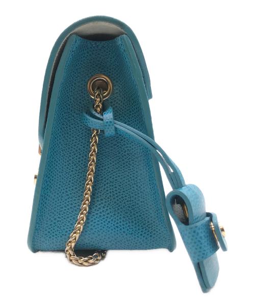 FURLA（フルラ）FURLA (フルラ) チェーンショルダーバッグ ブルーの古着・服飾アイテム