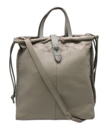 ear PAPILLONNER（イアパピヨネ）の古着「バックル巾着ショルダーバッグ」｜ベージュ