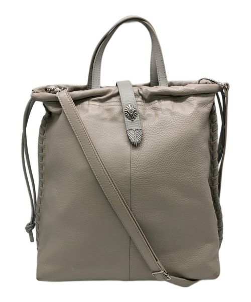 ear PAPILLONNER（イアパピヨネ）ear PAPILLONNER (イアパピヨネ) バックル巾着ショルダーバッグ ベージュの古着・服飾アイテム