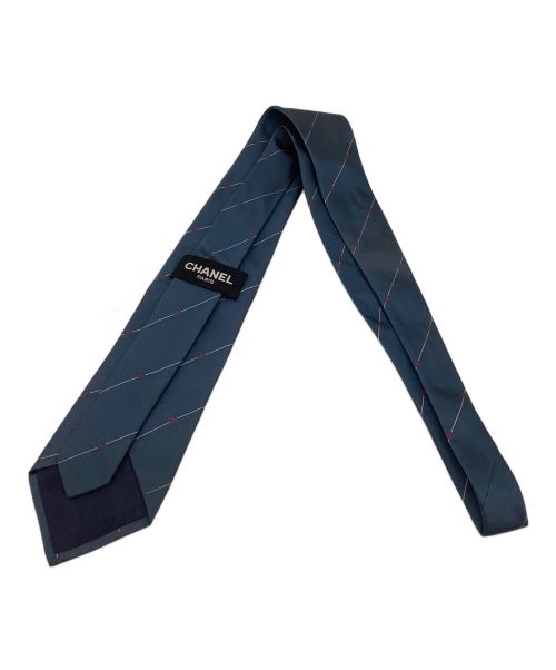 CHANEL（シャネル）CHANEL (シャネル) ネクタイ ネイビー×レッド サイズ:FREEの古着・服飾アイテム