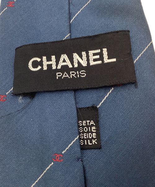 CHANEL（シャネル）CHANEL (シャネル) ネクタイ ネイビー×レッド サイズ:FREEの古着・服飾アイテム