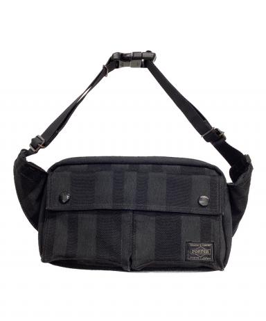 中古・古着通販】PORTER (ポーター) WAIST BAG ブラック×グレー