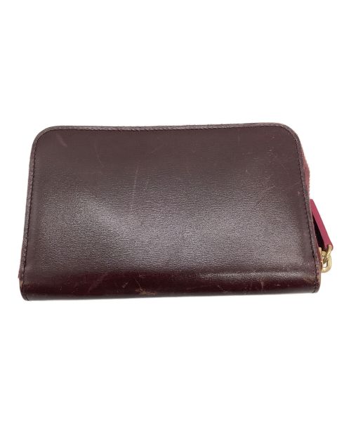 JIL SANDER（ジルサンダー）JIL SANDER (ジルサンダー) ラウンドファスナー2つ折り財布 バーガンディーの古着・服飾アイテム