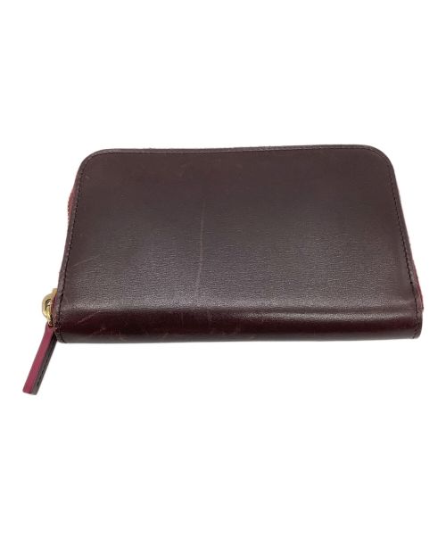 JIL SANDER（ジルサンダー）JIL SANDER (ジルサンダー) ラウンドファスナー2つ折り財布 バーガンディーの古着・服飾アイテム