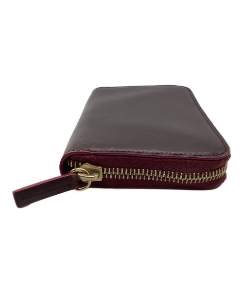 JIL SANDER（ジルサンダー）JIL SANDER (ジルサンダー) ラウンドファスナー2つ折り財布 バーガンディーの古着・服飾アイテム