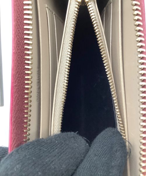 JIL SANDER（ジルサンダー）JIL SANDER (ジルサンダー) ラウンドファスナー2つ折り財布 バーガンディーの古着・服飾アイテム
