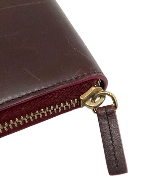 JIL SANDER（ジルサンダー）JIL SANDER (ジルサンダー) ラウンドファスナー2つ折り財布 バーガンディーの古着・服飾アイテム