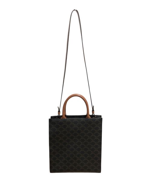 CELINE（セリーヌ）CELINE (セリーヌ) キャンバス スモール バーティカル カバ ブラウンの古着・服飾アイテム