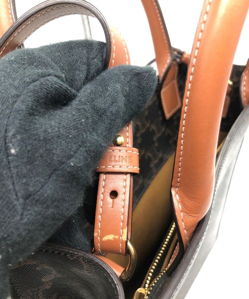 CELINE（セリーヌ）CELINE (セリーヌ) キャンバス スモール バーティカル カバ ブラウンの古着・服飾アイテム