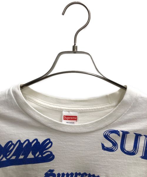 SUPREME（シュプリーム）Supreme (シュプリーム) Multi Logo Tee ホワイト×ブルー サイズ:XLの古着・服飾アイテム