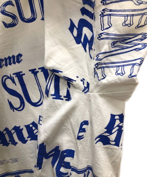 SUPREME（シュプリーム）Supreme (シュプリーム) Multi Logo Tee ホワイト×ブルー サイズ:XLの古着・服飾アイテム