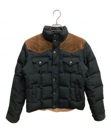 RALPH LAUREN（ラルフローレン）の古着「スウェード切替ダウンジャケット」｜ブラック×ブラウン