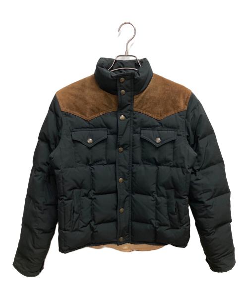 RALPH LAUREN（ラルフローレン）RALPH LAUREN (ラルフローレン) スウェード切替ダウンジャケット ブラック×ブラウン サイズ:SIZE 11の古着・服飾アイテム