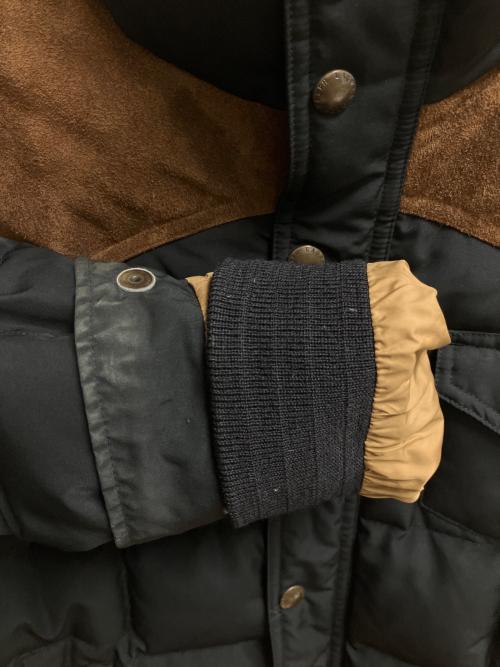 RALPH LAUREN（ラルフローレン）RALPH LAUREN (ラルフローレン) スウェード切替ダウンジャケット ブラック×ブラウン サイズ:SIZE 11の古着・服飾アイテム