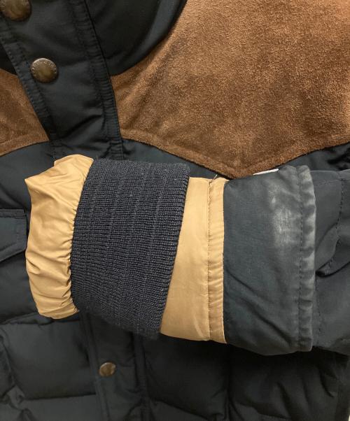 RALPH LAUREN（ラルフローレン）RALPH LAUREN (ラルフローレン) スウェード切替ダウンジャケット ブラック×ブラウン サイズ:SIZE 11の古着・服飾アイテム