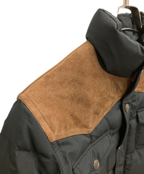 RALPH LAUREN（ラルフローレン）RALPH LAUREN (ラルフローレン) スウェード切替ダウンジャケット ブラック×ブラウン サイズ:SIZE 11の古着・服飾アイテム