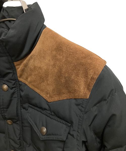 RALPH LAUREN（ラルフローレン）RALPH LAUREN (ラルフローレン) スウェード切替ダウンジャケット ブラック×ブラウン サイズ:SIZE 11の古着・服飾アイテム