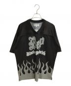 BlackEyePatchブラックアイパッチ）の古着「半袖メッシュカットソー」｜ブラック×グレー