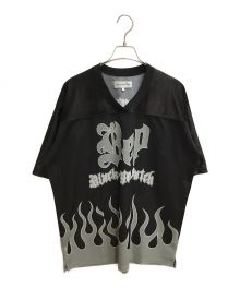 BlackEyePatch（ブラックアイパッチ）の古着「半袖メッシュカットソー」｜ブラック×グレー