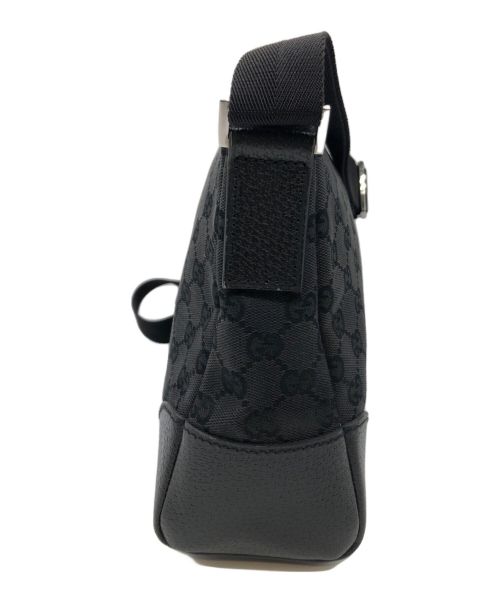 GUCCI（グッチ）GUCCI (グッチ) キャンバスショルダーバッグ ブラックの古着・服飾アイテム