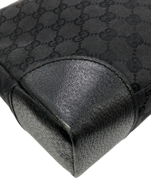 GUCCI（グッチ）GUCCI (グッチ) キャンバスショルダーバッグ ブラックの古着・服飾アイテム