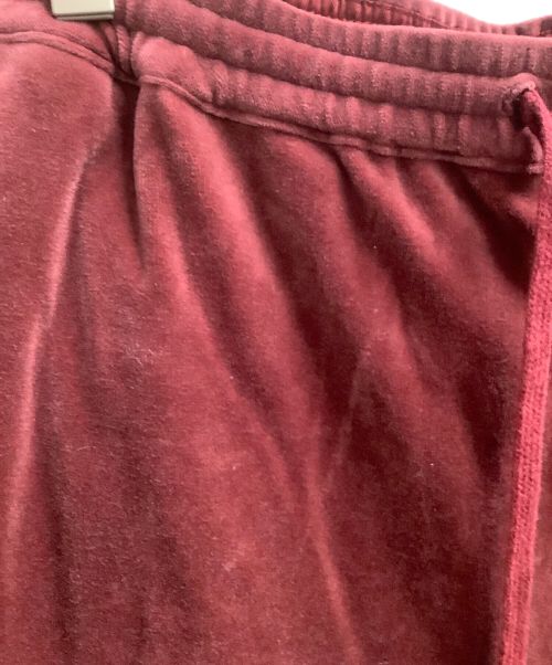 TUITACI（ツイタチ）TUITACI (ツイタチ) Heavy oz Velour Lined Pant ワインレッド×グリーン サイズ:SIZE 2の古着・服飾アイテム