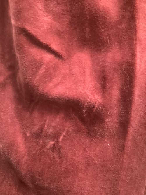 TUITACI（ツイタチ）TUITACI (ツイタチ) Heavy oz Velour Lined Pant ワインレッド×グリーン サイズ:SIZE 2の古着・服飾アイテム