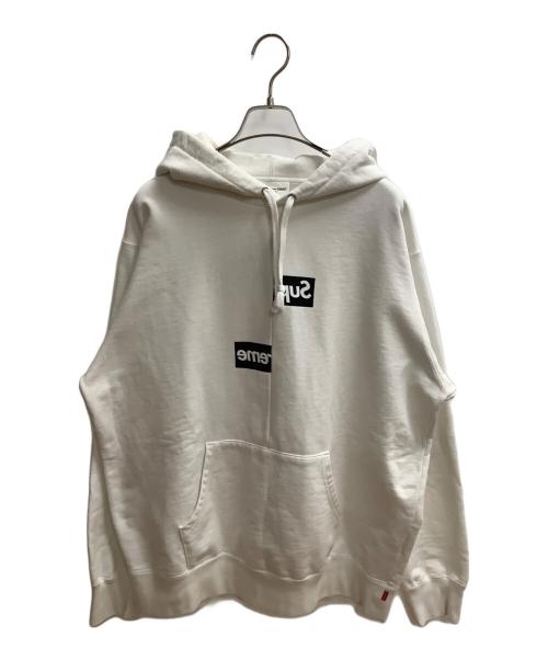 SUPREME（シュプリーム）SUPREME (シュプリーム) COMME des GARCONS (コムデギャルソン) Split Box Logo Hooded ホワイト サイズ:XLの古着・服飾アイテム