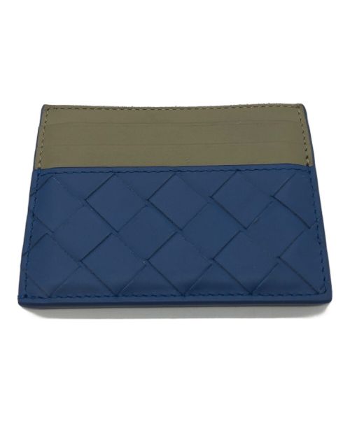 BOTTEGA VENETA（ボッテガベネタ）BOTTEGA VENETA (ボッテガベネタ) カードケース / イントレチャート カーキ×ブルーの古着・服飾アイテム