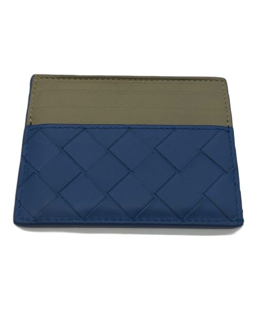 BOTTEGA VENETA（ボッテガベネタ）BOTTEGA VENETA (ボッテガベネタ) カードケース / イントレチャート カーキ×ブルーの古着・服飾アイテム