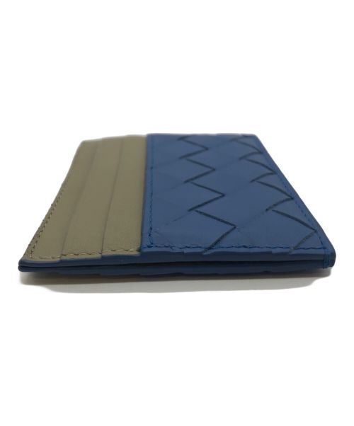 BOTTEGA VENETA（ボッテガベネタ）BOTTEGA VENETA (ボッテガベネタ) カードケース / イントレチャート カーキ×ブルーの古着・服飾アイテム